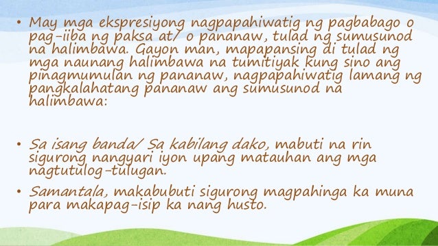 sariling pananaw kahulugan anong kahulugan ng naibsan